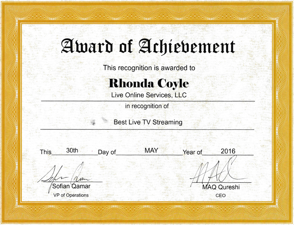 Streaming Award-MAQ TV